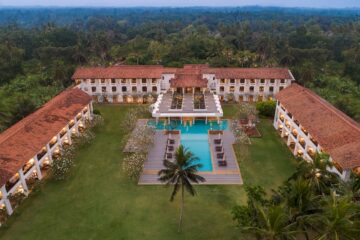 Luftaufnahme eines Resorts in Sri Lanka